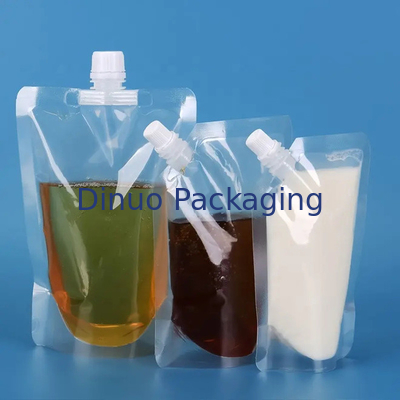La impresión de encargo del fotograbado se levanta la bebida transparente Juice Spout Pouch de las bolsas líquidas