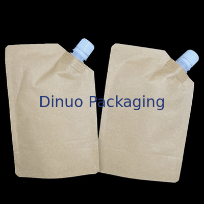 Soporte impreso de encargo de la hoja biodegradable encima de la bolsa líquida impermeable del canalón del papel de Kraft de las bolsas