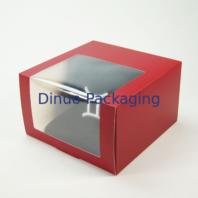 Cajas de papel de empaquetado de las magdalenas de la ventana clara de la caja del postre reutilizable de la galleta con los partes movibles