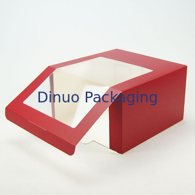 Cajas de papel de empaquetado de las magdalenas de la ventana clara de la caja del postre reutilizable de la galleta con los partes movibles