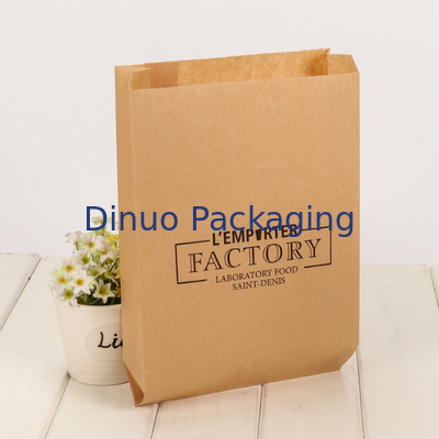 Bolsa de papel inferior de Kraft de Logo Printed Biodegradable Candy Gift del paquete de la extremidad de encargo del bolso