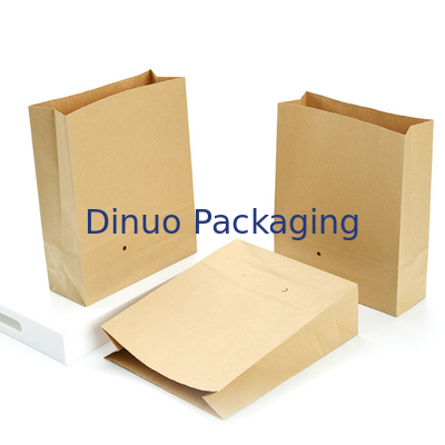 Bolsas de papel para llevar de encargo de Kraft del portador del pan de Logo Print Deli Food Packaging
