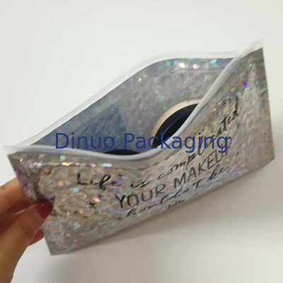 Acolchado PVC Bolsa de burbujas con cremallera Bolsa de bolsas cosméticas con cremallera