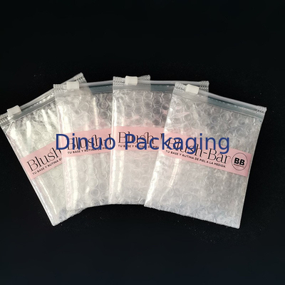 Resistencia a los golpes reutilizable PVC transparente con cierre de cremallera Bolsa de burbujas con cremallera maquillaje personalizado Embalaje cosmético