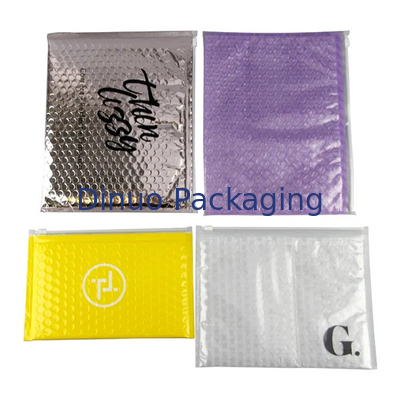 Bolboreta de plástico de PVC personalizada con cerradura de cremallera, maquillaje cosmético con cremallera, mailer de burbujas
