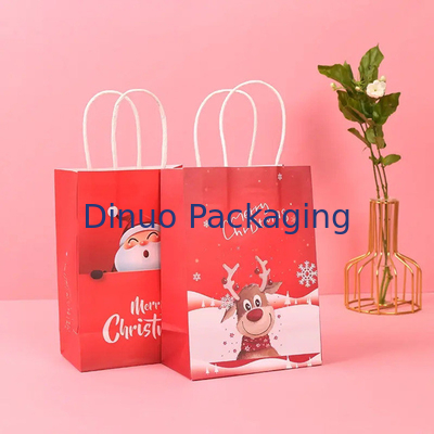 Bolsa de papel Kraft de compras personalizada con mango Bolsa de comida rápida para llevar