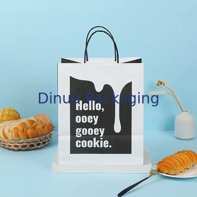 Bolsa de papel Kraft de compras personalizada con mango Bolsa de comida rápida para llevar
