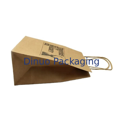 Bolsa de compras de papel Kraft marrón personalizada Bolsas de regalo de papel reciclable con asas