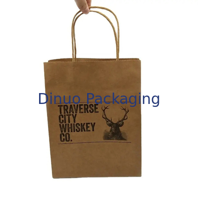 Bolsa de compras de papel Kraft marrón personalizada Bolsas de regalo de papel reciclable con asas