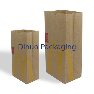 Tamaño personalizado de alimentos de fondo plano fina bolsa de papel de pan Kraft sin mango con logotipo
