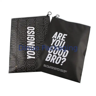 Logotipo impreso a medida CPE Plastic Slider Bolsas de cremallera para ropa interior Embalaje de camisetas