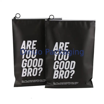 Logotipo impreso a medida CPE Plastic Slider Bolsas de cremallera para ropa interior Embalaje de camisetas