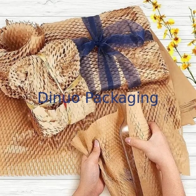 Embalaje biodegradable y respetuoso con el medio ambiente Papel de panal de miel Rollo de papel kraft marrón