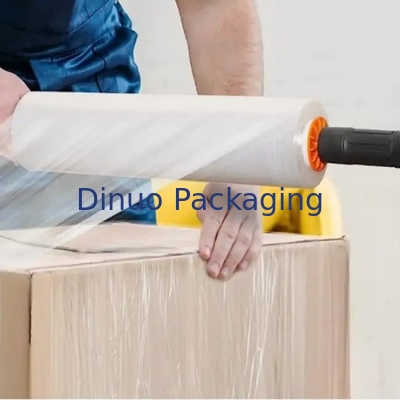 LLDPE película de estiramiento y contracción roja de 0,012 mm diseñada con mango de plástico