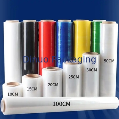 Película de estiramiento de color personalizada de 100 cm de ancho para paquetes grandes y pesados