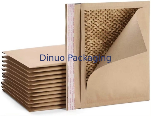 Compostable Papel Kraft de panal de miel acolchado Envase expreso Biodegradable Correo a prueba de choques Envío bolsas de correo