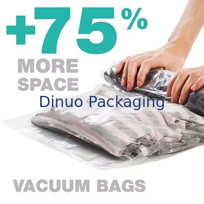 Bolsa de almacenamiento de vacío de viaje personalizada Bolsa de vacío de plástico de embalaje de mano con cremallera para equipaje