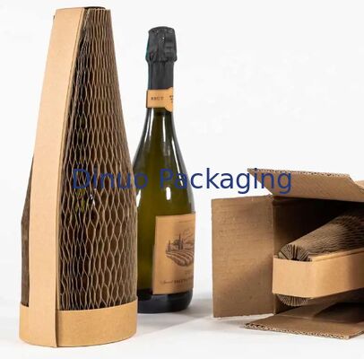 Embalaje con manga de papel Kraft Paper Honeycomb 100% ecológico para embalajes de botellas de licor