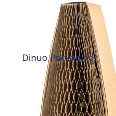 Embalaje con manga de papel Kraft Paper Honeycomb 100% ecológico para embalajes de botellas de licor
