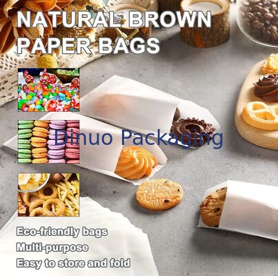 Bolsas de papel de vidrio de grado alimenticio resistentes a la grasa bolsas translúcidas desechables para bocadillos de panadería pequeña