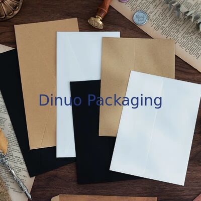 Envase de papel Kraft para escribir cartas de invitación Embalaje de tarjetas regalo