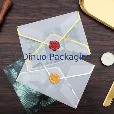 Bolsa de papel de vidrio de papel de borda dorada personalizada para tarjetas postales