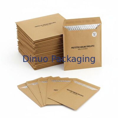 60gm a 180gm Kraft Bubble Mailers Poly Bubble Interior Material Pack de 15 sobre de correo de protección ideal para los negocios