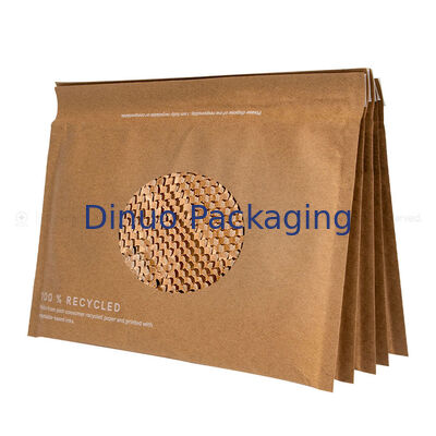 Biodegradable Eco Doble Capas Ampliado Envase Marrón de pana de miel Bolsas de envío de papel Kraft Bolboreta de correo compostable