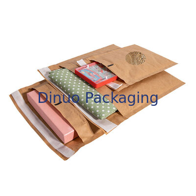Biodegradable Eco Doble Capas Ampliado Envase Marrón de pana de miel Bolsas de envío de papel Kraft Bolboreta de correo compostable