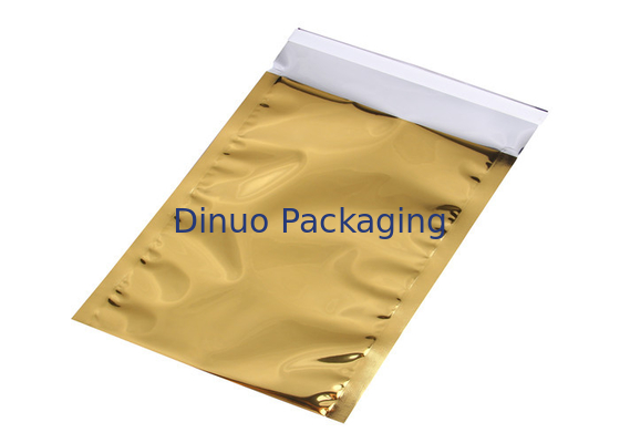 Bolsos que se puede volver a sellar del papel de aluminio del color oro, bolsita del papel de aluminio del acondicionamiento de los alimentos
