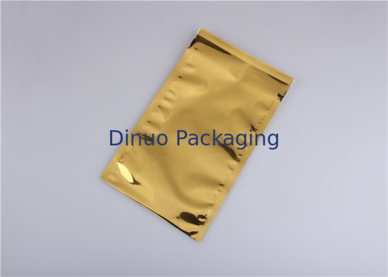 Bolsos que se puede volver a sellar del papel de aluminio del color oro, bolsita del papel de aluminio del acondicionamiento de los alimentos