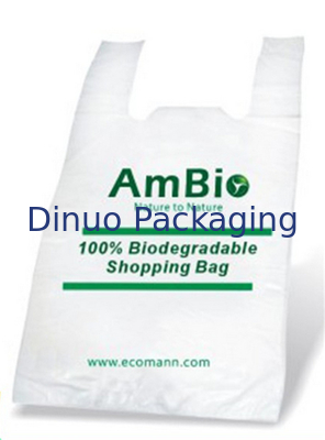 Bolsos de compras plásticos impresos con las manijas, bolsos de compras biodegradables reciclados
