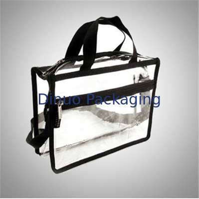 El bolso transparente reciclable de la cremallera del Pvc/el almacenamiento del viaje empaqueta con la manija