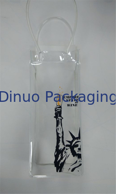 Bolso de hielo plástico del bolso transparente impermeable del PVC con la manija Eco amistoso