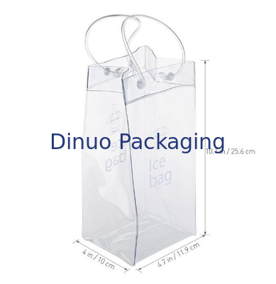 Bolsos de empaquetado del PVC de la manija de la secuencia de la seguridad, bolsos plásticos reutilizables del refrigerador de vino