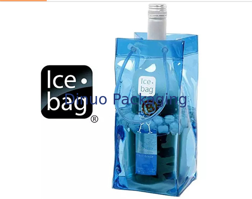Bolsos de empaquetado del PVC de la manija de la secuencia de la seguridad, bolsos plásticos reutilizables del refrigerador de vino