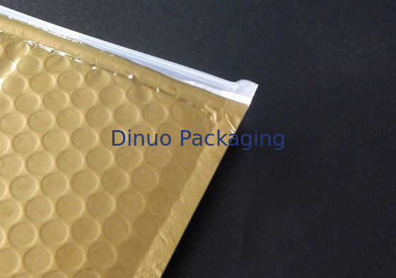 Protagonice la bolsa de plástico mate de empaquetado de la cremallera del bolso de burbuja del oro de la diapositiva de la cremallera para los regalos