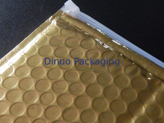 Protagonice la bolsa de plástico mate de empaquetado de la cremallera del bolso de burbuja del oro de la diapositiva de la cremallera para los regalos