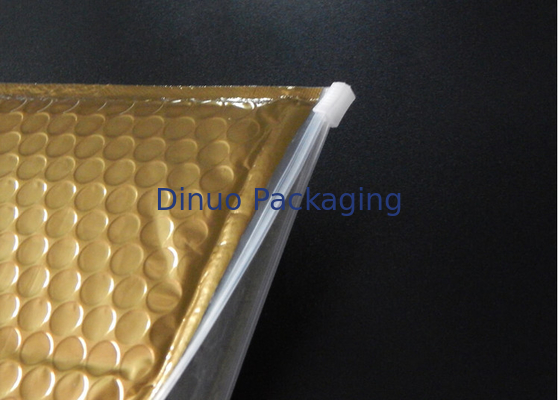 Protagonice la bolsa de plástico mate de empaquetado de la cremallera del bolso de burbuja del oro de la diapositiva de la cremallera para los regalos