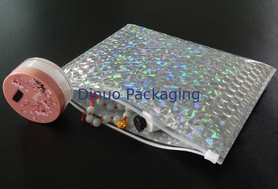 Bolsos de burbuja a prueba de choques de la cremallera de la película del laser para el SGS de la joyería/del cosmético