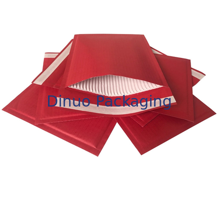Anuncios publicitarios de papel autoadhesivos rojos de encargo que empaquetan sobres amortiguados