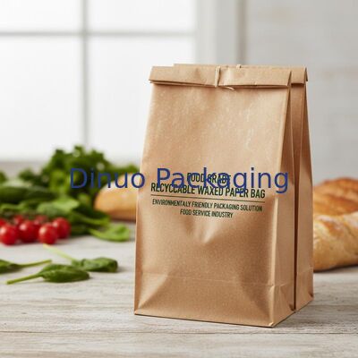 Bolsa de papel encerado reciclable, solución de embalaje de grado alimenticio y respetuosa con el medio ambiente para la industria de servicios de alimentos